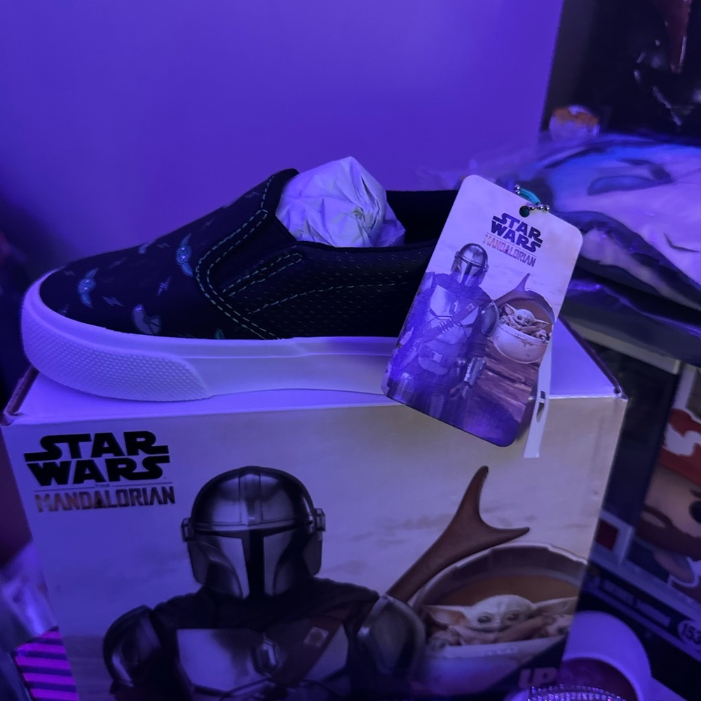 Crazy deals Bundle shoes Star Wars Mandalorian Slip-On Shoes NWB & handbags